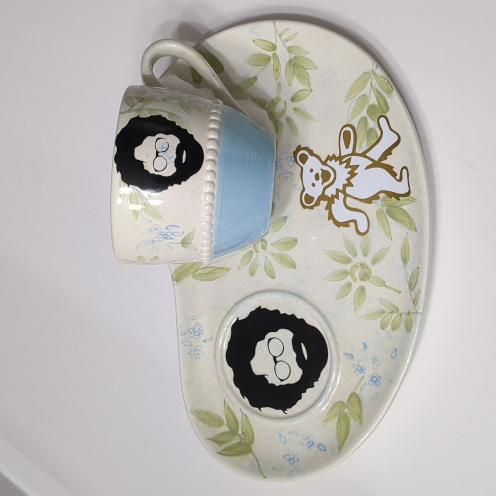 Grateful Dead/ Dancing Bear Ceramic Mug and Sandwich/Cookie Plate
